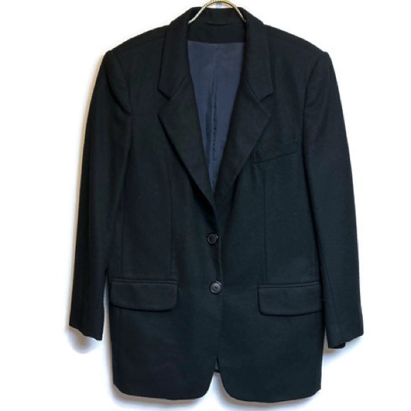 Vintage Black Votre Nom by Razz Black Oversize Wool Blazer Size 11 - Picture 1 of 4